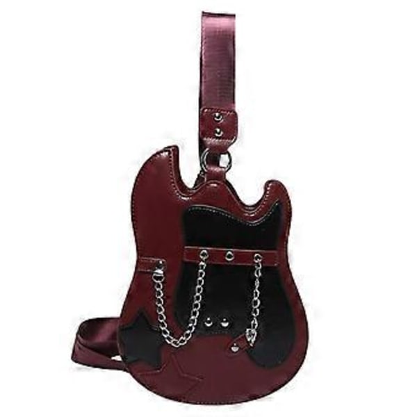 Axelväska för kvinnor, lättvikts present, gitarrformad crossbody-väska för födelsedag, arbete (Röd)
