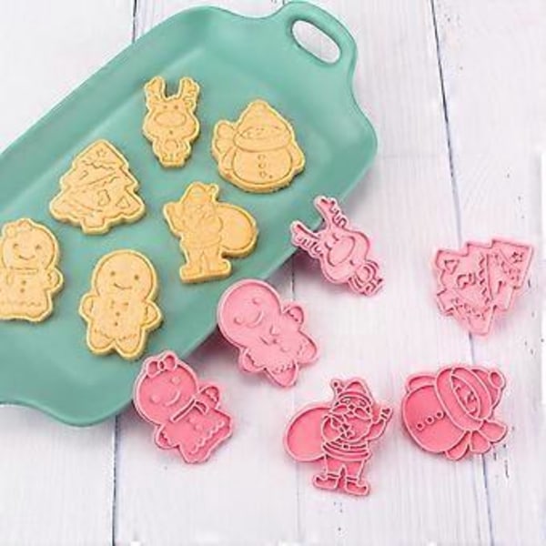 Julekageform Sæt 6 Dele Mønster Køkken DIY Bageform Til Kiks Kager Fondant Kager