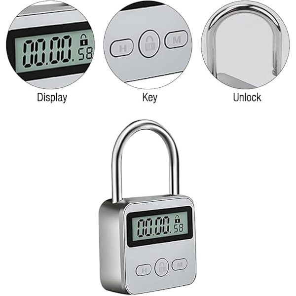 Näyttölukko, matkalaukun riippulukko LCD-näytöllä, USB-ladattava riippulukko C