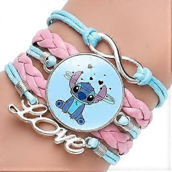 Twin Six Stith Ohana Armband Charm, Familj Blå och Lila Läder Handkedjor, Presenter till Kvinnor och Flickor