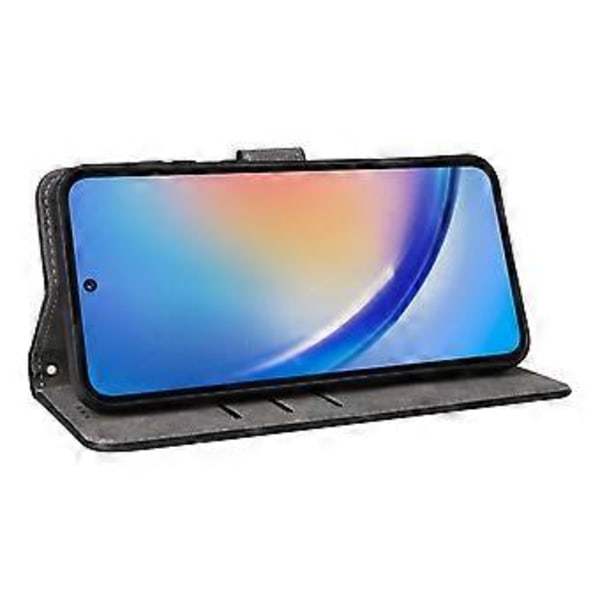 Læder Wallet Case med RFID-blokering til Samsung Galaxy A35 5G - Sort (Sort)
