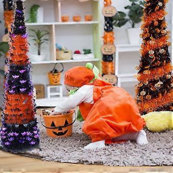 Halloween Græskar Træ Skrivebordsdekorationer Kontor Navidad Boligindretning Nytår Xmas Havefest Ornamenter Guld Grøn (Orange)