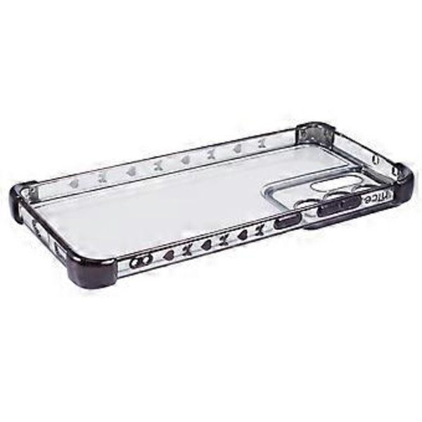 Kirkas TPU-takakuori Samsung Galaxy S21 Ultra 5G -puhelimelle, galvanoidulla sydänkuviolla (Tyyli A)