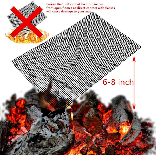 3 Grillmåtter, Genanvendelige Grillnet, Nemme at Rengøre og Non-Stick, N