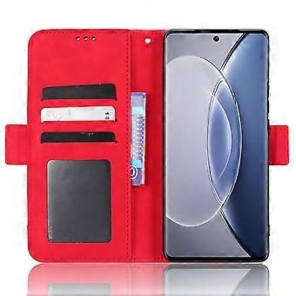 For vivo X90 Pro 5G Flerfoldige Kortspor PU Lær Telefon Deksel Stativ Lommebok Telefonveske (Stil E)