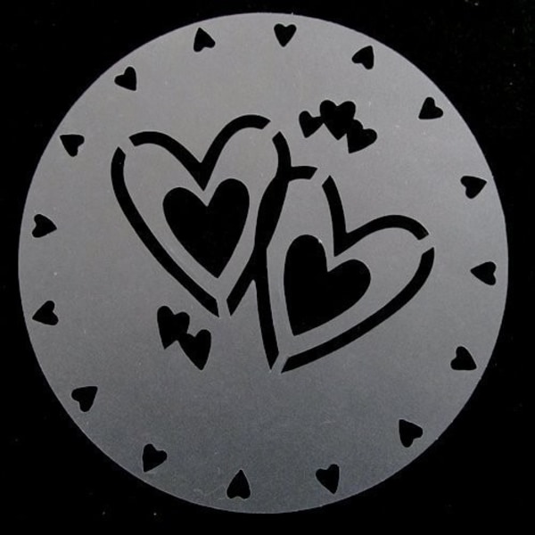 Happy Birthday Cake Topper,Flower Heart Spray Stencils Cafe Stenc