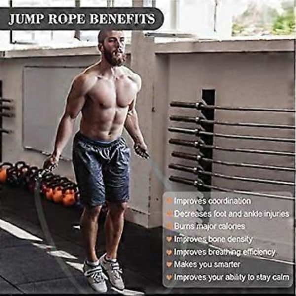 Hurtig Speed Sjippetov til Double Bottom Wod, Vægtet Sjippetov med Professionelle Fitness Træninger Skridsikre Aluminium Håndtag Kuglelejer