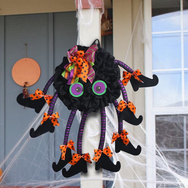 Halloween Multi Legged Spider Wreath Wall Front Door Decorative Indoor