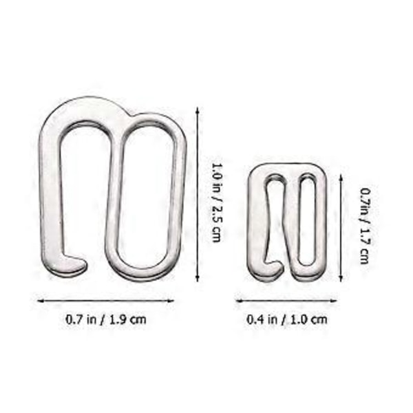 50 stk. sinklegering BH-spenne Justeringsstropp Spenne Klips for undertøy BH (Sølv) (19 mm diameter 25,5 mm diameter for hver 25 stk.) (Størrelse 1)