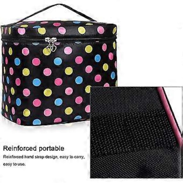 Stor Rejsemakeup Organizer Kosmetik Opbevaring Vandafvisende Toilettaske Til Kvinder - Sort