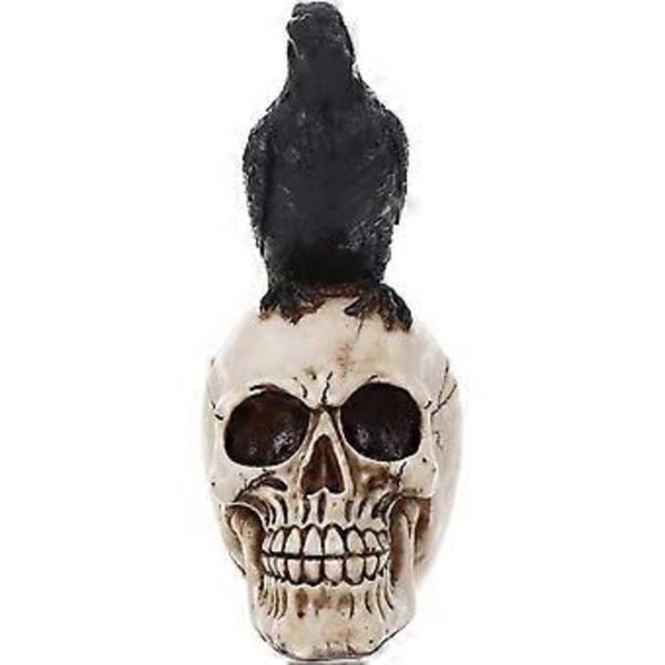 SZTXJ Hartsstatyer i Resin för Dekoration Skalle Korpskalle Mode Heminredning Kreativ Staty Anpassade Ornament (21*10*15cm/8.26*3.93*5.9tum)