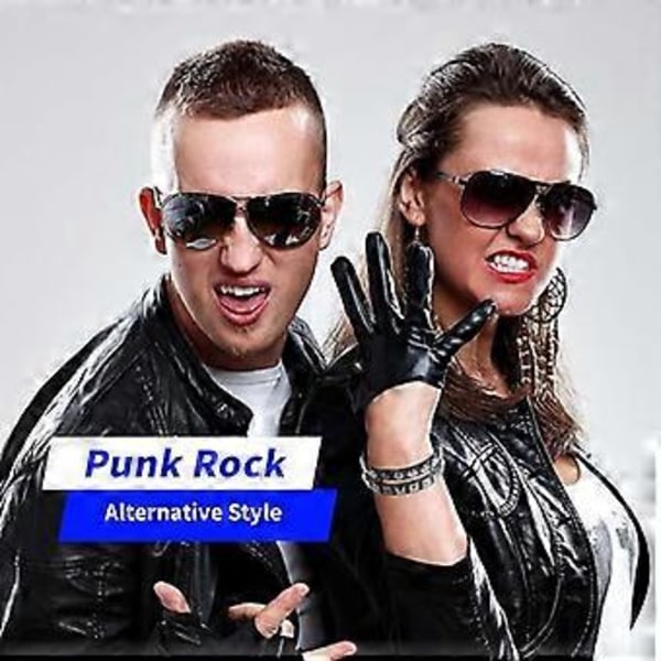 2-pak Punk Nittearmbånd - Sort