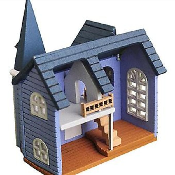1/12 DIY Mini Trähusdockor Miniatyrhus Hantverk Byggmontering Leksaker
