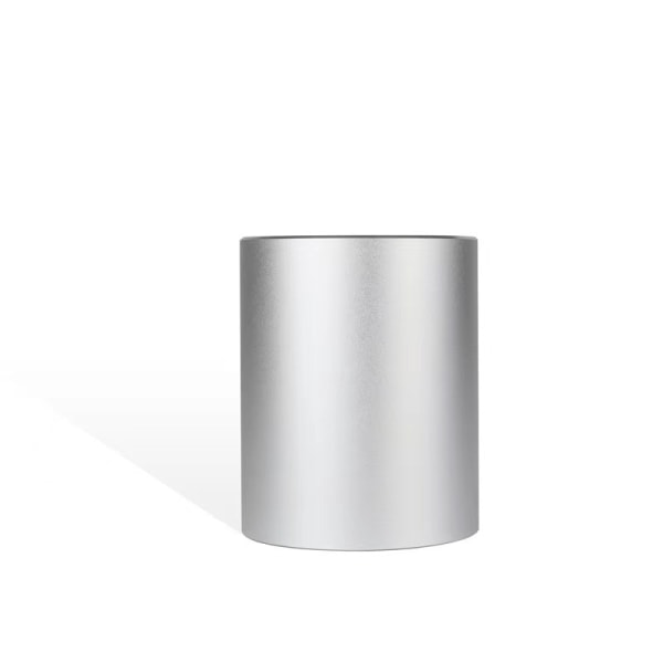 Silver Metal Pencil Pot, Desk Organizer, 8x10cm, Round Pen Holder
