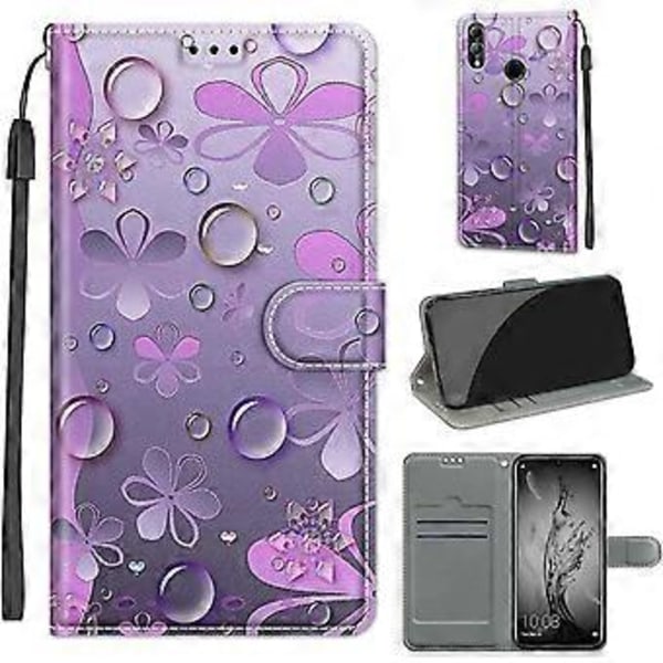 (Stil 5) ChoosEU Etui til Huawei P Smart 2019 Læder Etui med Silikone Stødsikkert Wallet Flip Etui og Folio Stand Funktion Stilfuldt Mønster til Pige