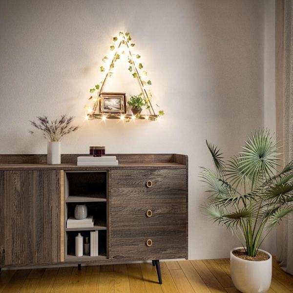 Keinotekoinen muratti LED-nauha seinälle ripustettavat hyllyt 2 kpl, Macrame S