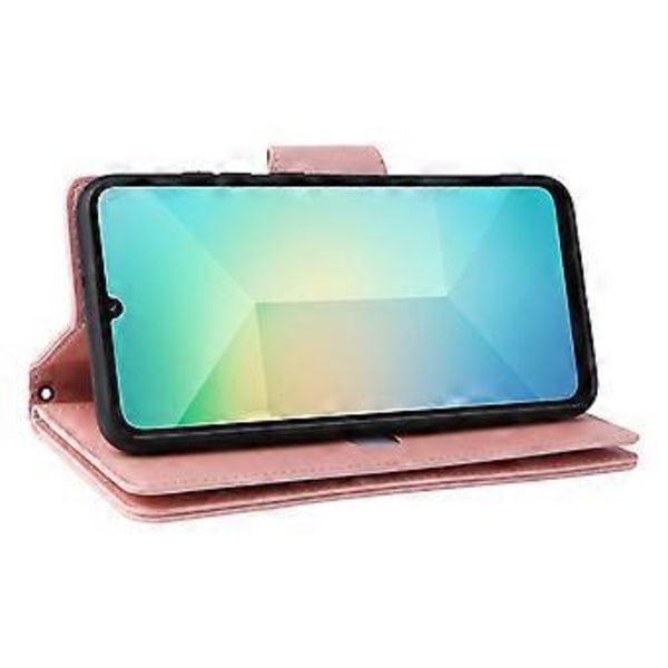 Fodral för Samsung Galaxy A06 med dragkedja, plånbok, läderstativ, telefonfodral med nitar (Stil E)