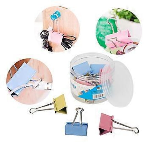 12 stk. Flerfarvet Papir Organizer Metal Lang Hale Klemme Fil Svalehaleklips Kontorartikler (51 mm)