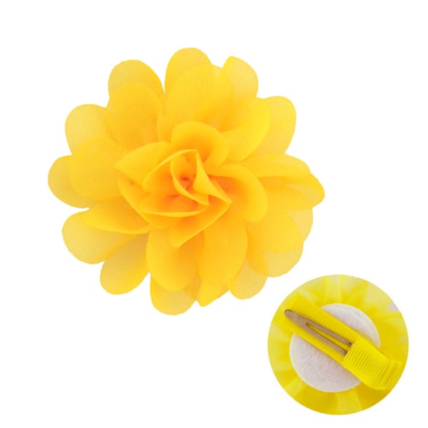 Barn Chiffon Blomster Hårklämmor Baby Söta Hårtillbehör Baby Mjukt Gör Inte Ont Huvudbonad Huvudblomma 20-pack Färger Slumpmässigt