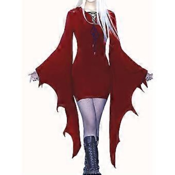 Halloween Kostume Kjole, Gotisk Snøre Bodycon Performance Kjole, Dametøj (XL)