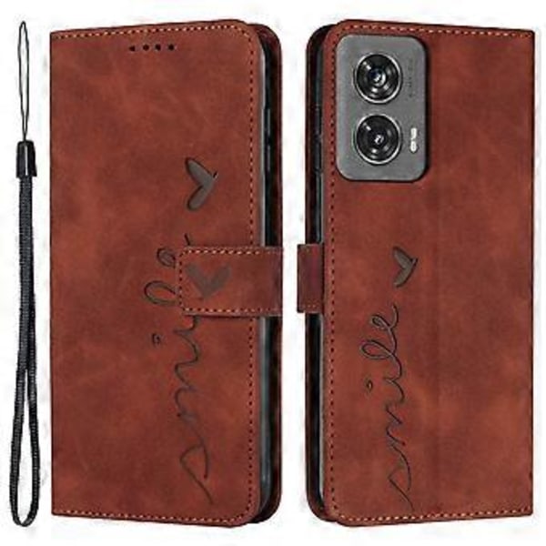 Til Motorola Edge 50 Fusion 5G Etui Magnetisk Lås PU Læder Stand Telefon Cover (Style B)