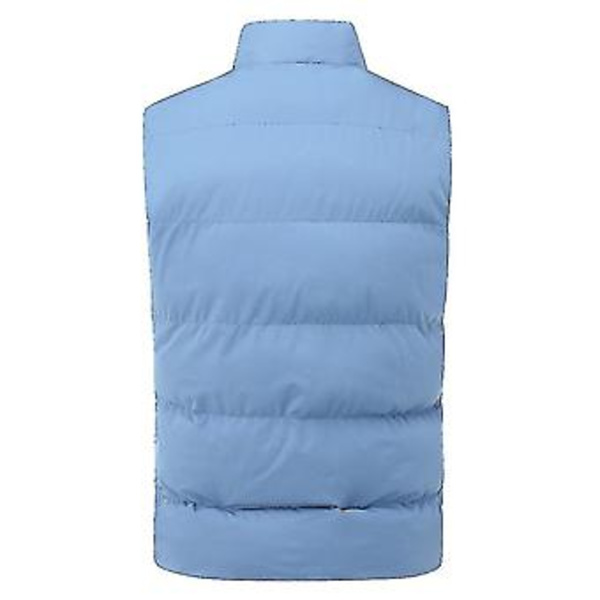Mäns Lättvikts Vikbar Dunväst utan Ärmar Quiltat Smalt Puffer Väst (4XL Blå)