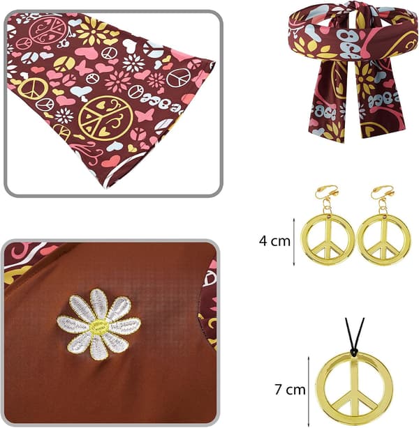 cuteDIY Plus Size Hippie Kostym Damkläder L