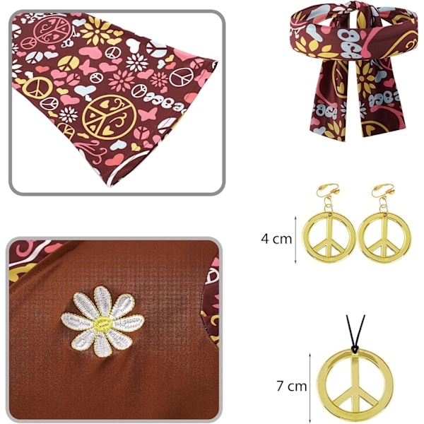 Söt DIY Plus Size Hippie Kostym Damkläder m