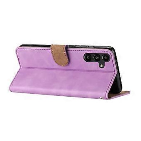 Til Samsung Galaxy A35 5G Etui PU Læder Wallet Stand Sommerfugl Præget Telefon Cover (Style E)
