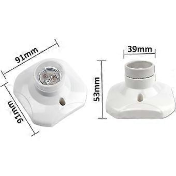 E27 Kierrettävä Kattopistorasia, E27 Autotallipistorasia, AC 220-240V, Pistorasiapidike LED-lampulle, E27-kanta Kattovalaisimen Kanta, Valkoinen Muovinen Lampun Kanta Seinälle