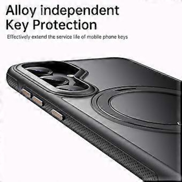Til Samsung Galaxy S25 Magnetisk Cover Roterende Gear Pivot Støtteben PC + TPU Telefon Bagside Cover (Transparent)