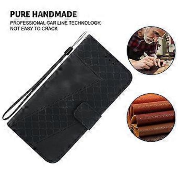 Til Xiaomi Redmi Note 14 5G Stand Case 7-Formet Mønster Præget Læder Telefon Cover (Style F)