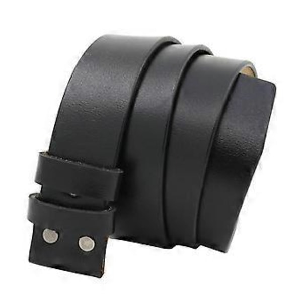 Læderbælte Bælterem 1.5''(38mm) Bredt Bælte Uden Spænde Sort (Sort)
