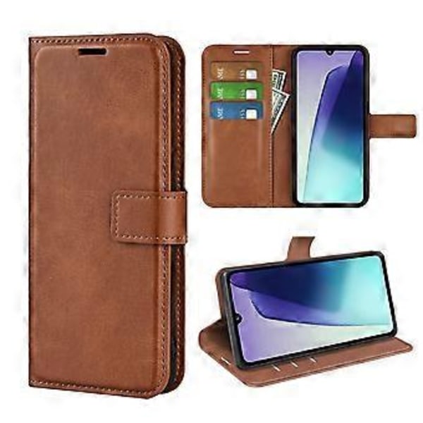 Til Xiaomi Poco C75 4G/Redmi 14R 5G/14C 4G Stand Case Anti-Scratch Kalvetekstur Læder Telefon Cover (Style F)