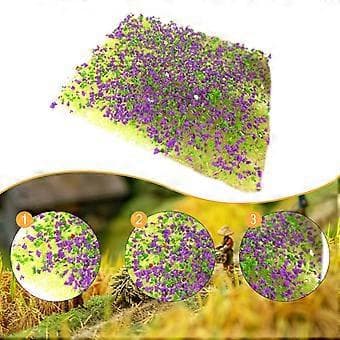 Græsrede Model Simulation Turf Terræn Model Kunstgræs til Tog (violet grøn)