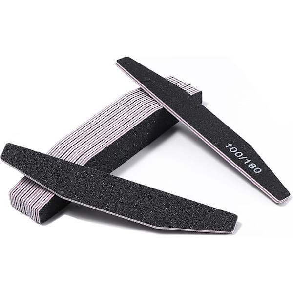 10 stk Dobbeltsidede Neglefiler Emery Grit Manicure Manicure Værktøjer