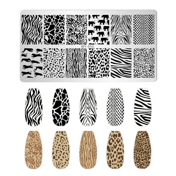 1 stk. rustfrit neglemarkør - leopardprint, genanvendelig negle