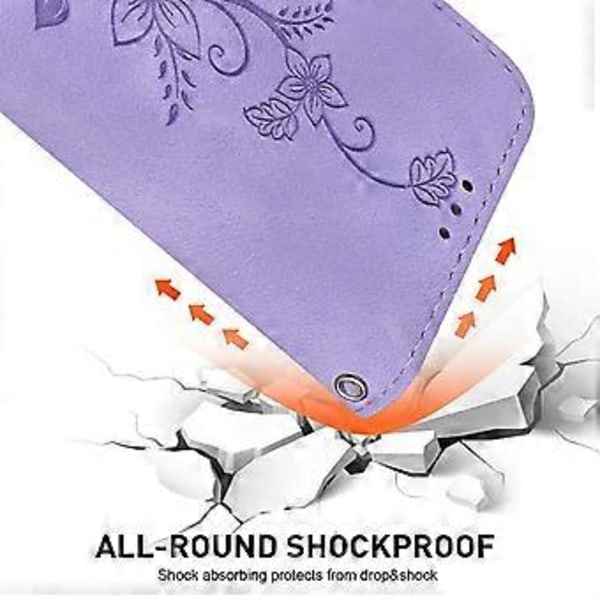 Til Sony Xperia 1 V Wallet Stand Telefon Cover med Præget Liljeblomst Stødsikkert PU Læder Cover (Style D)