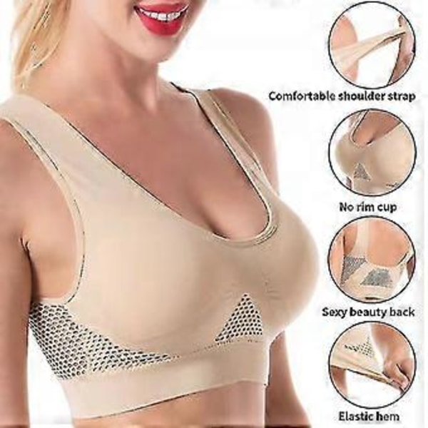 Sports-BH Sømløs Plus Size Sexy Push Up Bralette Kvinders BH Uden Støttebøjler Top Kvindelig Pitted Trådløs BH Tube Top (2XL Hud)