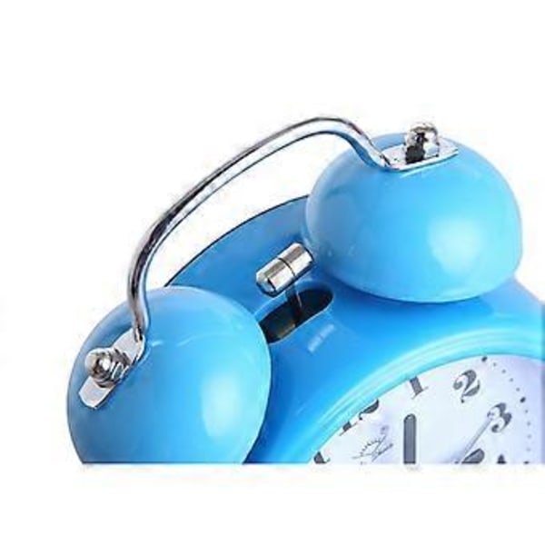 Studerende Seniorer 3-i-1 Twin Bell Højt Vækkeur Stille Analog Quartz Natlys Ur Batteridrevet Til Tunge Sovere Hjerte Rund(pink)