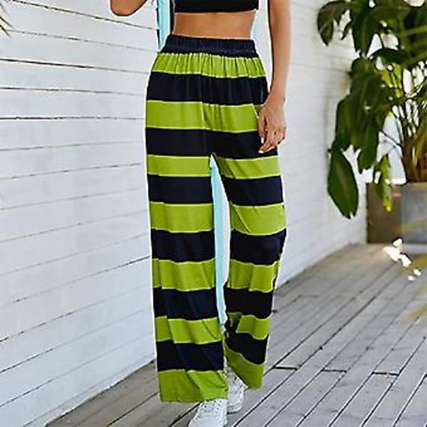 Women Ladies Green The Grinch Pajama Pants Christmas Striped Sleep Trousers Nightwear Xmas Lounge Wear(M )