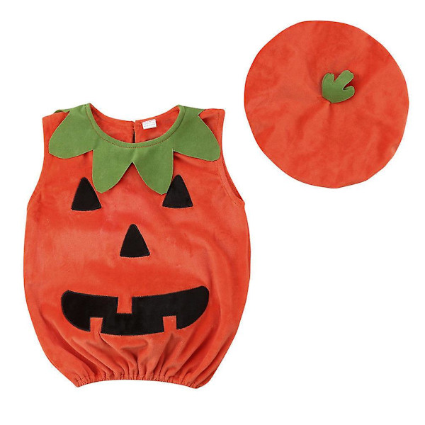 Round Neck Sleeveless Pumpkin Costume（100CM）