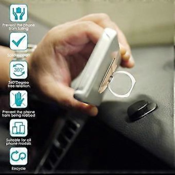 Mobiltelefonhållare, Universell Smartphone Fingerring Katt Djurmönster Ställ för iPhone XS X 8 7 6 6S 5 5C 5S, Samsung Galaxy S9 S8 S7Edge S