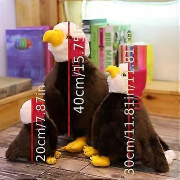 Simuleringsdjur skallig örn docka plyschleksak skallig örn gam fågel docka ornament tygdocka (30CM)