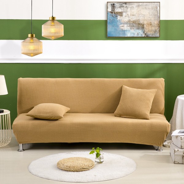 Armløs Waffle Stretch Sofa Bed Betræk Stretch Sofa Bed Betræk All Inclusive Foldbar Sofa Bed Betræk Sofa Bed Betræk (Til 195-225cm Seng)