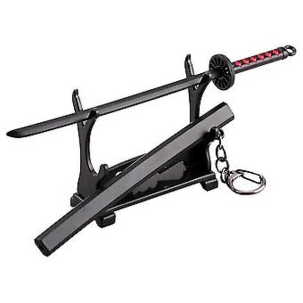 Demon Slayer Anime Svärd Nyckelring Mini Katana Nyckelringar Anime Nyckelring Cosplay Hänge Present-r (Svart)