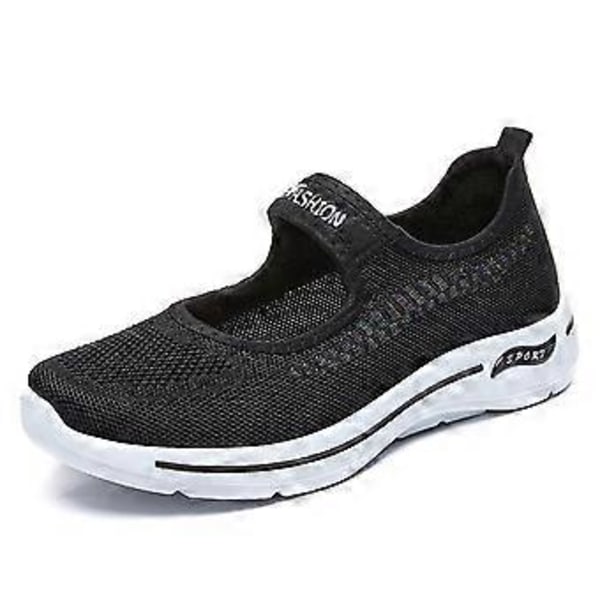 Plattform Sneakers Damskor Tjock Sula Slip-on Löparskor För Arbete Restaurang Utflykt Multi-färg Valfritt (36 Svart)