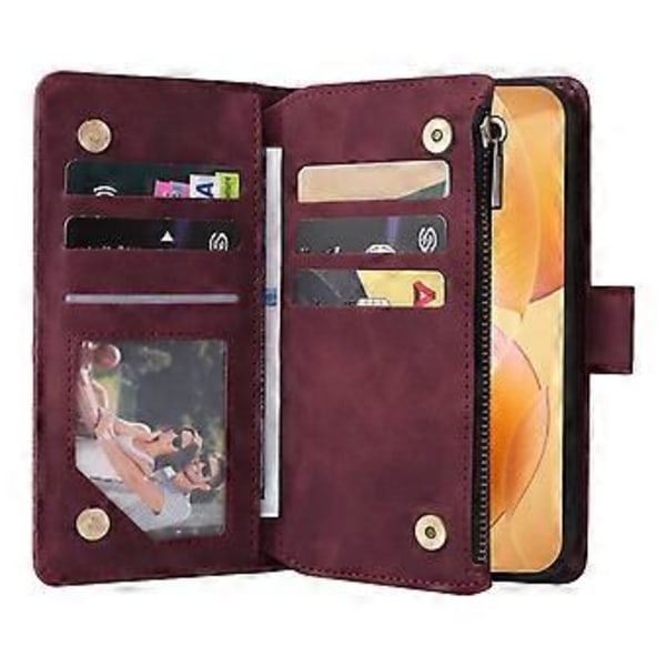 Til Xiaomi 14T Pro Etui Lynlås Pung Flere Kortpladser Læder Telefon Cover (Style D)