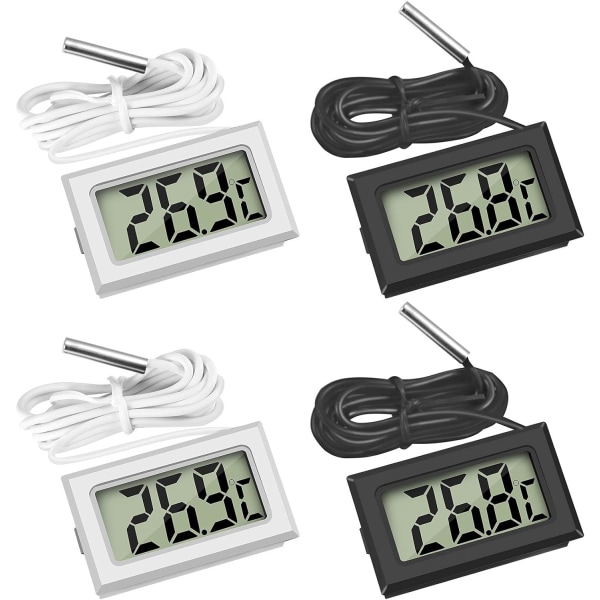 (1 meter sort, 2 stykker hver for 1 meter hvid) Mini Digital LCD