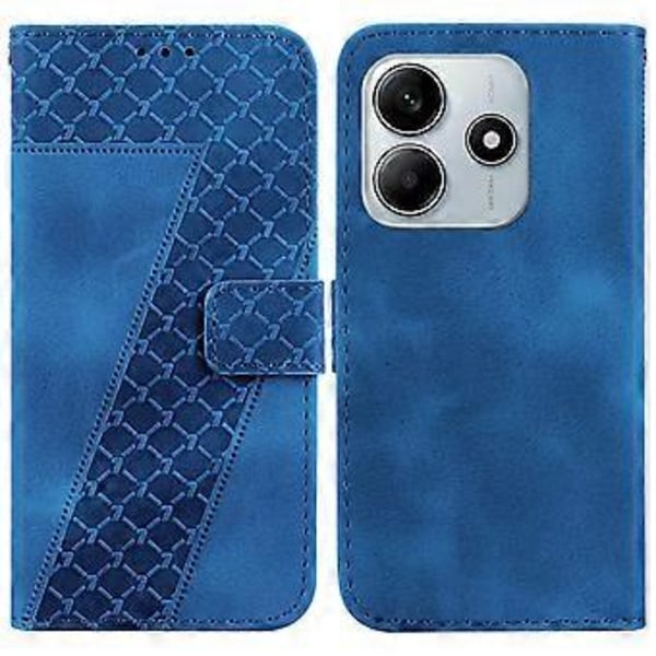 Til Xiaomi Redmi Note 14 5G Stand Case 7-Formet Mønster Præget Læder Telefon Cover (Style D)